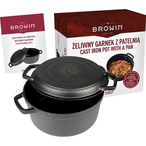 Panela de ferro fundido com frigideira, 3,5 L - 8