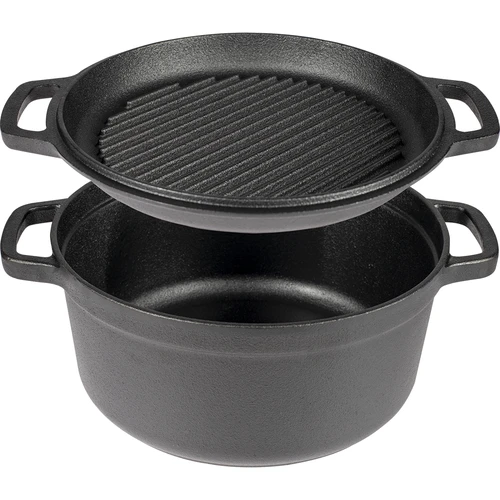 Panela de ferro fundido com frigideira, 5 L + 1 L  - 1 