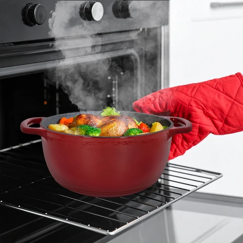 Panela de ferro fundido esmaltada - bordô, 4 L - 8