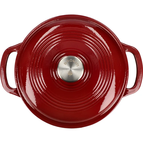Panela de ferro fundido esmaltada - bordô, 4 L - 3