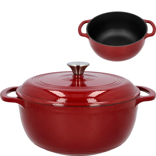 Panela de ferro fundido esmaltada - bordô, 5,8L  - 1 