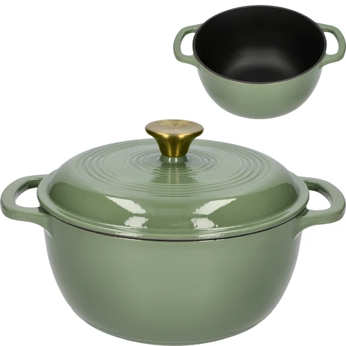 Panela de ferro fundido esmaltada - cor sálvia, 4 L