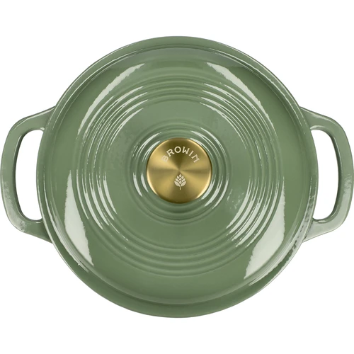 Panela de ferro fundido esmaltada - cor sálvia, 4 L - 3