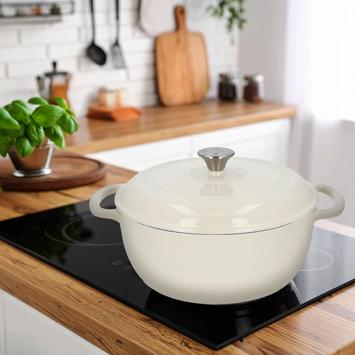 Panela de ferro fundido esmaltada - ecru, 5,8 L - 9