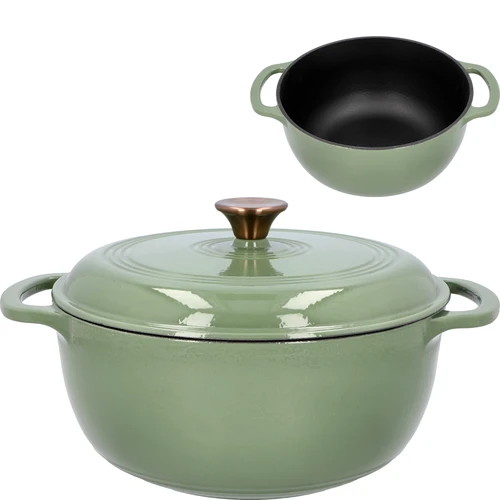 Panela de ferro fundido esmaltada - sálvia, 5,8L  - 1 