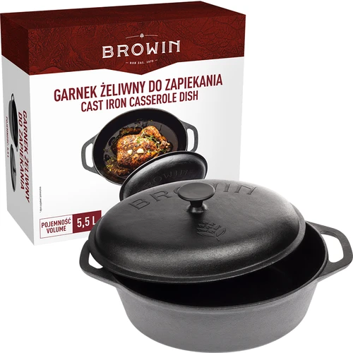 Panela de ferro fundido para assar, 5.5 L - 5