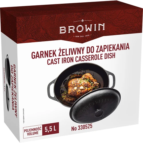 Panela de ferro fundido para forno, 5,5 L - 6