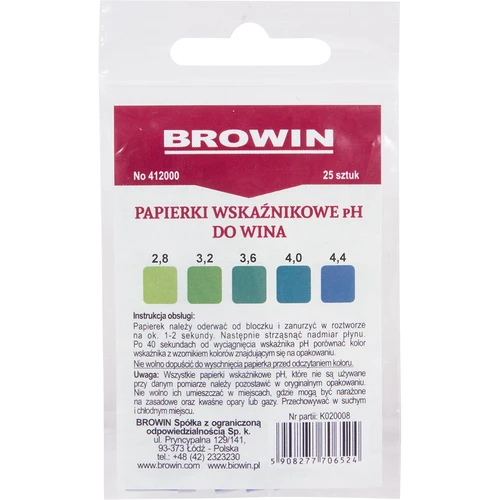 Papéis indicadores de pH para vinho - tornassol  - 1 