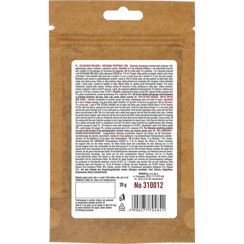Para salsicha caseira, 20g - 2