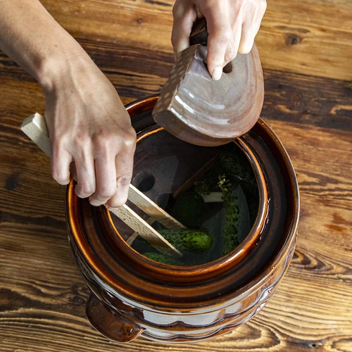 Pedra de pressão para barris, em grés, Ø 22 cm - 7