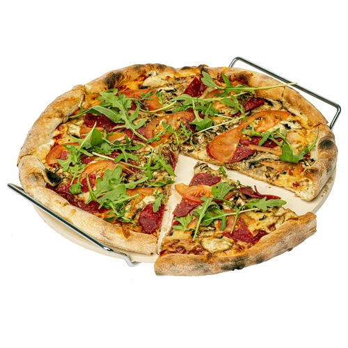 Pedra para pizza com alça e cortador, de cordierita, redonda 33 cm - 5