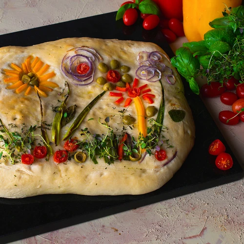 Pedra para pizza em granito retangular 37 x 35 cm - 11