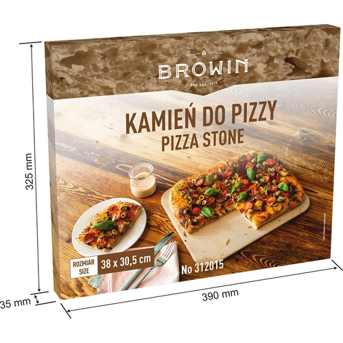 Pedra retangular para pizza, feita de cordierita, - 38 x 30,5 cm - 6