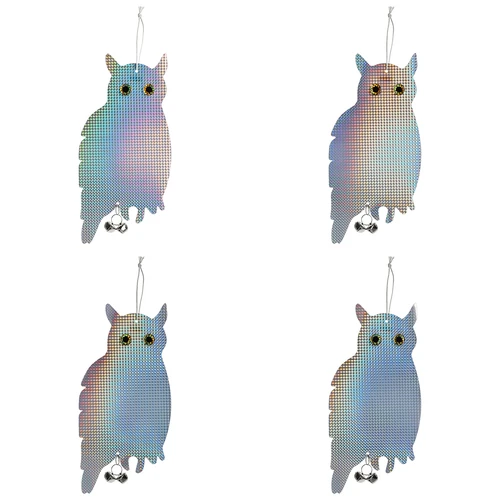 Pendente refletor para afugentar aves - coruja com sininhos - 3