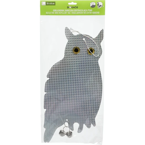 Pendente refletor para afugentar aves - coruja com sininhos - 7