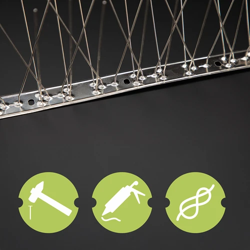 Picos anti-aves, em tira metálica, 10 unidades - 7