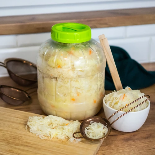 Pote inquebrável e multifuncional para fermentação + pinças, 5L - 8