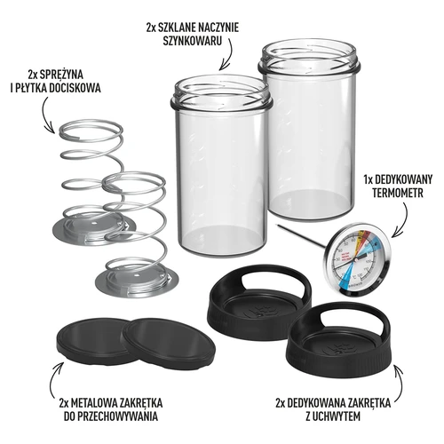 Prensa de Presunto de Vidro - conjunto DUO, para 2 x 450 g - 2