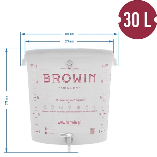 Recipiente de fermentação 30 L com tampa e torneira - 10