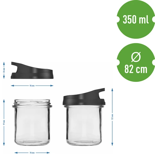 Recipiente de vidro 350 ml, com tampa para pendurar - 5