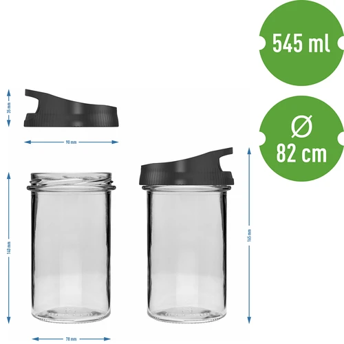 Recipiente de vidro 545 ml, com tampa para pendurar - 5