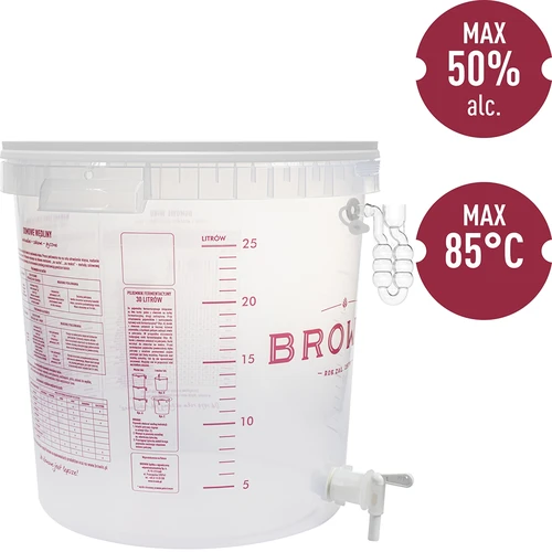 Recipiente para fermentação de cerveja com tubo de fermentação, torneira, termômetro e redutor de sedimentos - 3