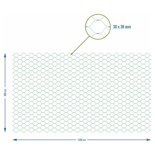 Rede de proteção contra aves, verde, 8 m x 14 m - 7