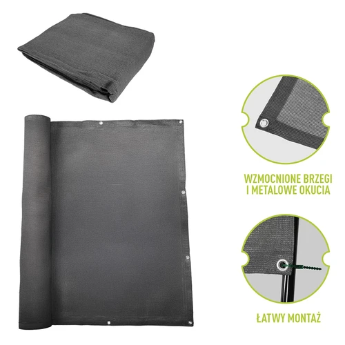 Rede de sombreamento (80%, 140 g/m²) 1,5 x 5 m, grafite - 6