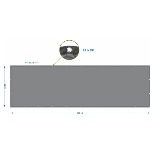 Rede de sombreamento (80%, 140 g/m²) 1,5 x 5 m, grafite - 7