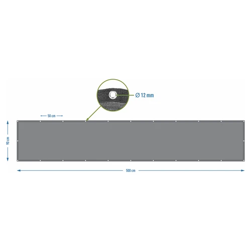 Rede de sombreamento (80%, 140 g/m2) 0,9x5 m, grafite - 7