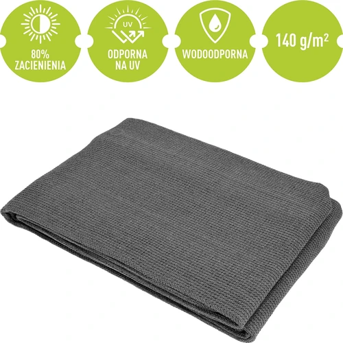Rede de sombreamento (80%, 140 g/m2) 0,9x5 m, grafite - 5