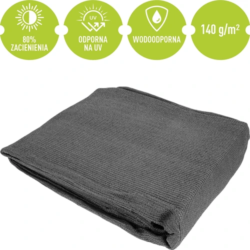 Rede de sombreamento (80%, 140 g/m2) 1,5 x 5 m, grafite - 5