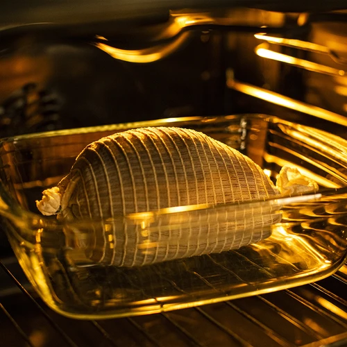 Rede elástica para charcutaria branca, 12,5 cm x 5 m, resistente ao calor até 220°C - 6