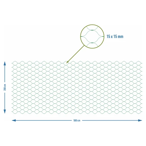 Rede para proteção contra pássaros, verde, 2 m x 5m - 7