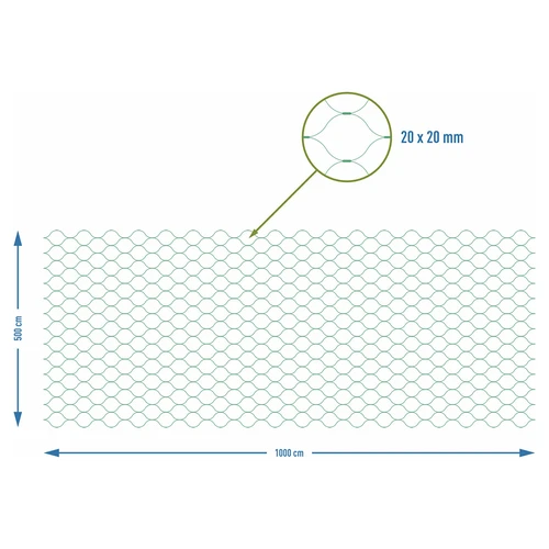 Rede para proteção contra pássaros, verde, 5 m x 10m - 7