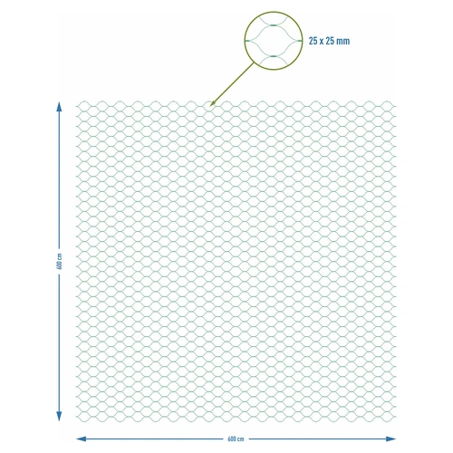 Rede para proteção contra pássaros, verde, 6 m x 6m - 7