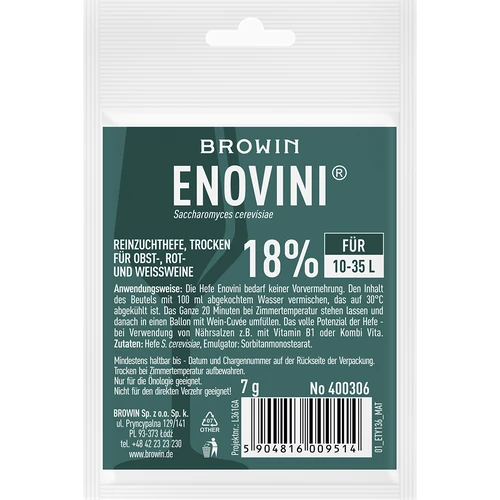 Reinzuchthefe, Trocken Enovini 7g  - 1 