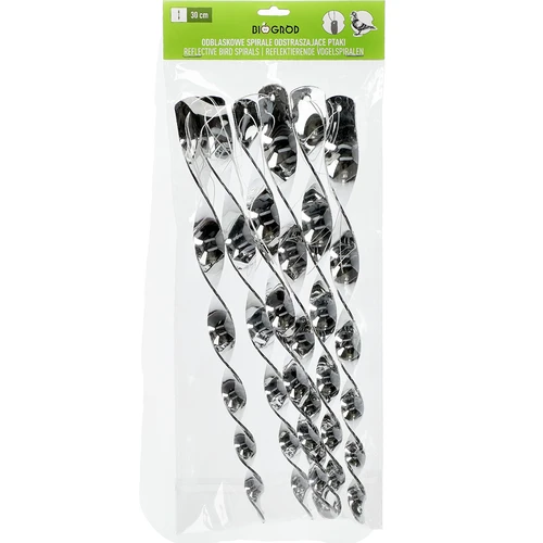 Repelente de aves – espirais refletoras prateadas, 6 unidades - 5