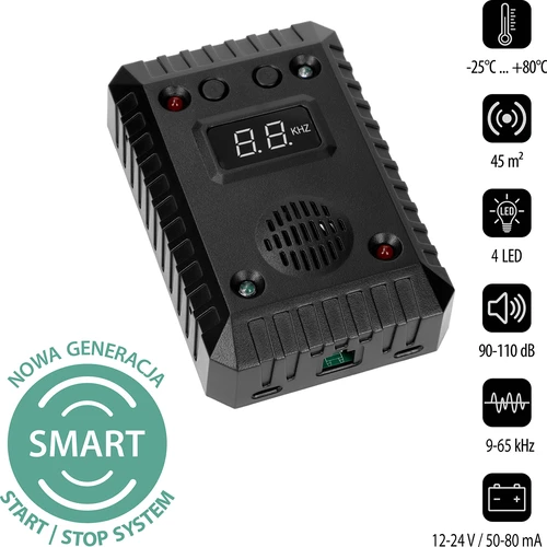 Repelente de fuinhas e roedores para automóveis e interiores (ultrassons + LED) - 2