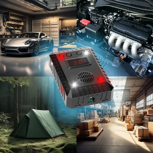 Repelente de fuinhas e roedores para automóveis e interiores (ultrassons + LED) - 14