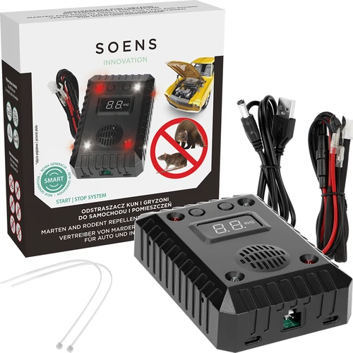 Repelente de martas e roedores para carros e ambientes (ultrassom + LED) - 9
