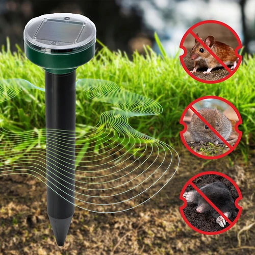 Repelente solar de toupeiras – proteção eficaz, segura e humanitária para o jardim, conjunto de 4 peças. - 12