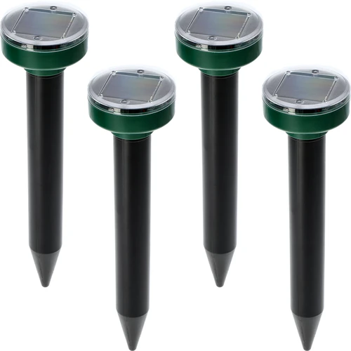 Repelente solar para toupeiras – proteção do jardim eficaz, segura e humanitária, conjunto de 4 unidades.