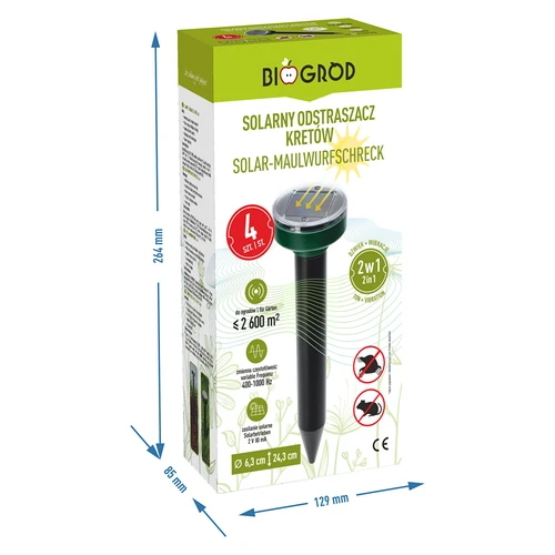 Repelente solar para toupeiras – proteção do jardim eficaz, segura e humanitária, conjunto de 4 unidades. - 10