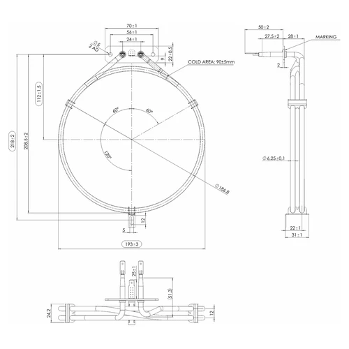 Resistência para defumador - 1,5 kW - 4