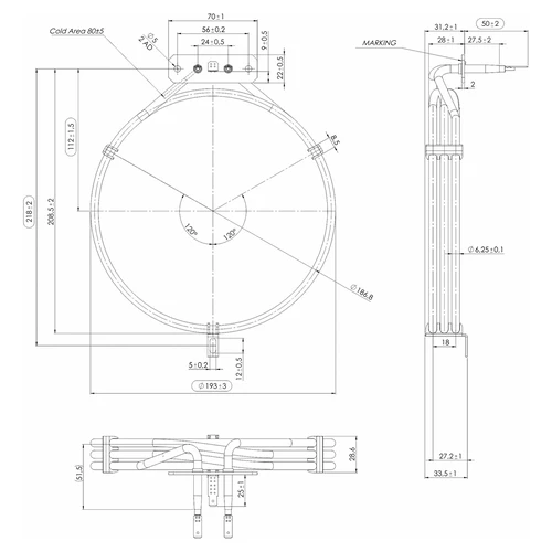 Resistência para defumador - 2,7 kW - 4