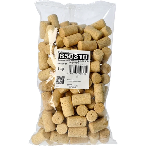 Rolha de cortiça aglomerada cilíndrica Ø22 x 38 mm — 100 unidades - 2