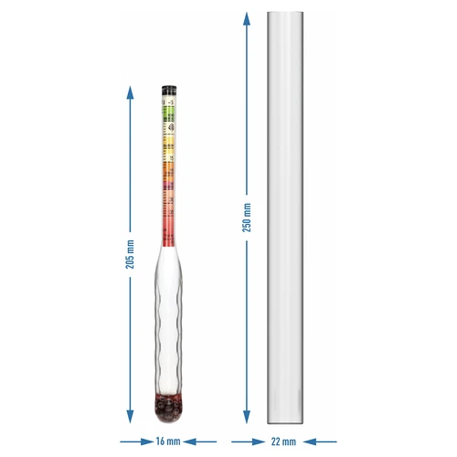 Sacarímetro inquebrável com proveta, intervalo de medição: -5–35°Blg - 4