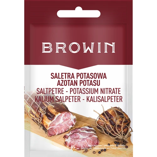 Salitre de potássio para cura de carne, 20 g