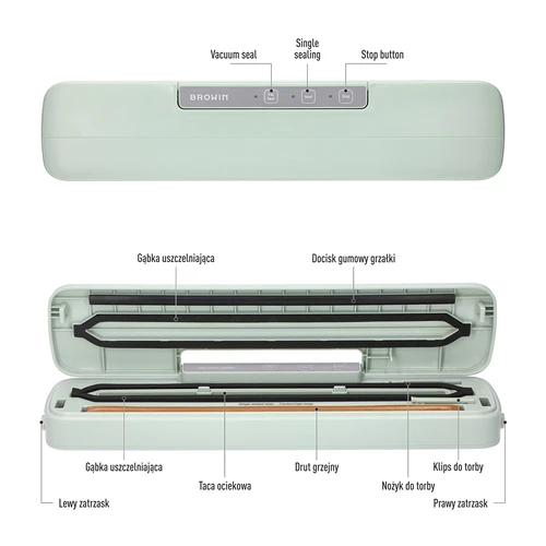 Seladora a vácuo – universal, cor pistácio - 8